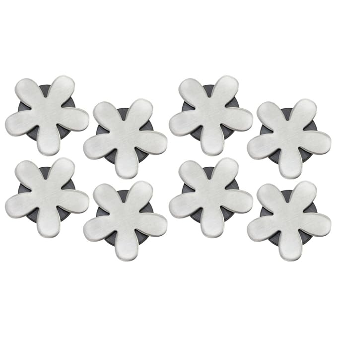 com-four® 8X Tischdeckenbeschwerer Blume, Tischtuchgewichte aus Edelstahl, magnetisch, 55g (08 Stück - Blume)