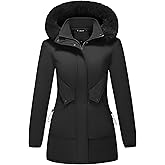 TRONSTORE Women's Winter Puffer Jacket Warm Thicken Parka for Women Waterproof Coat with Removable Faux Fur Hood