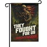 FLAGMEUP8386 Soldier Army Veteran garden flag 12x18 In Doublesided Military Tribute Display for Memorial Day, Veterans Day, Armed Forces Day, Independence Day, Outdoor Yard Decoration