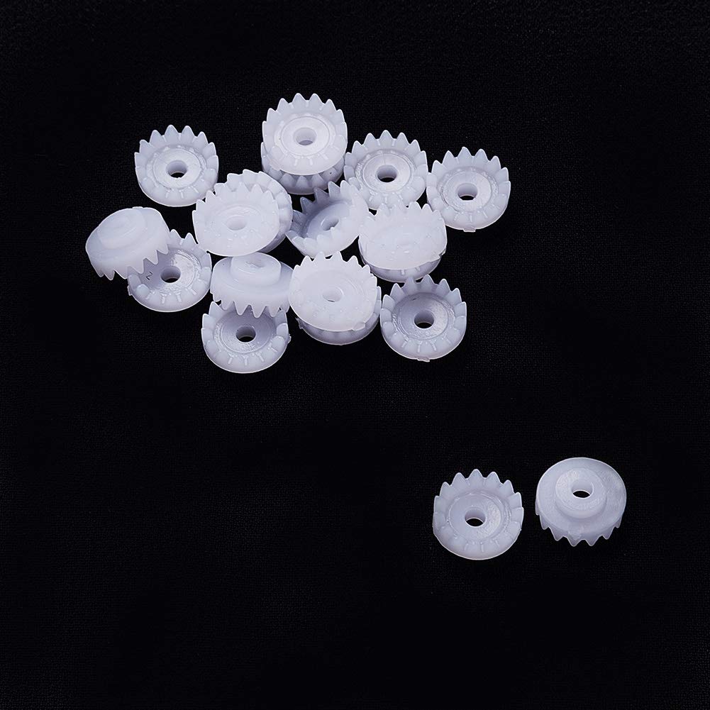 Othmro Plastic Gears, 15 Teeth Motor Gears Model C152A, Plastic Gears for Car Robot Motor