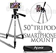 Acuvar 50" Inch Aluminum Camera Tripod and Universal Smartphone Mount