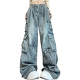 kakarin choyx Y2K Fashion Straight High Waisted Wide Leg Jeans Casual Gradual Graffiti Patchwork Baggy Denim Pants