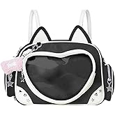 Kawaii Ita Bag Cat Pin Backpack Shoulder Crossbody Bag for Miku Anime Heart Clear Layer with Insert