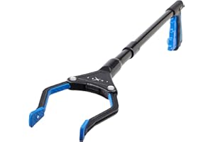 Grabber Reacher Tool - Latest Version Luxet 19 Inch Long Steel Foldable Pick Up Stick - Strong Grip Magnetic Tip - Heavy Duty Trash Picker Claw Reacher Grabber Tool for Elderly Wheelchair Mobility Aid