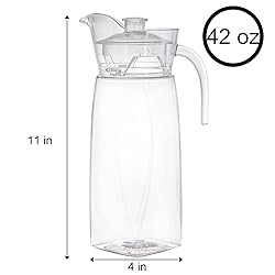 Elsjoy 2 Pack 42 Oz Acrylic Pitcher with Lid and