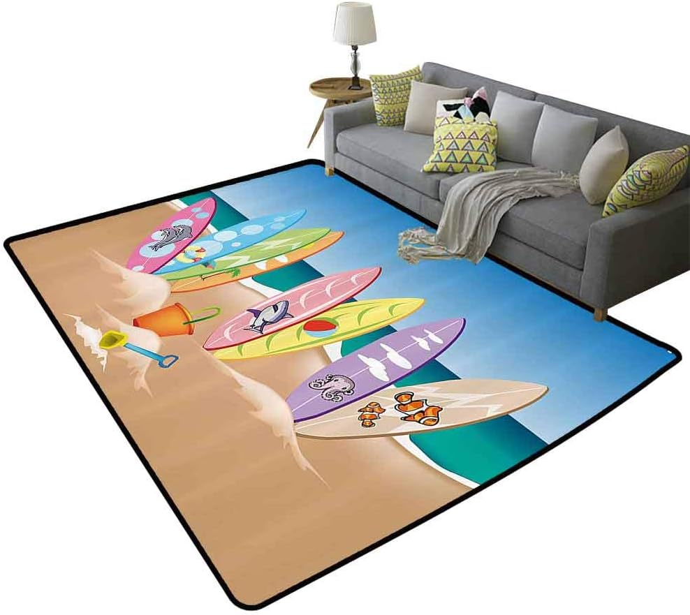 Ocean Decor Runner Area Rugs an Illustration Collection of Surfboards