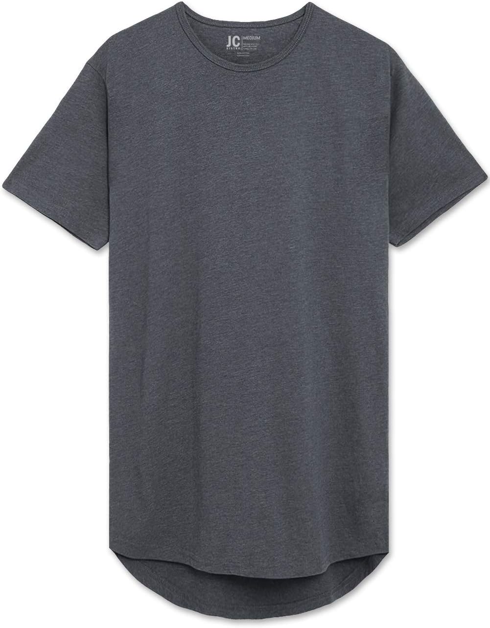 JC DISTRO Mens Hipster Hip Hop Elong Longline Crewneck T-Shirt