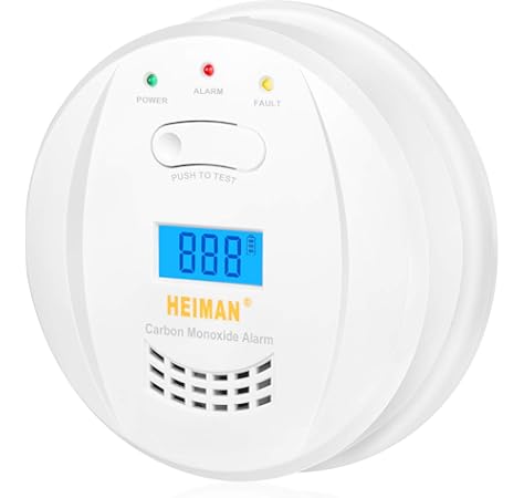 Hommie Detector Monóxido de Carbono Sensor de CO de 10 años con Función Memoria, Alarma de Detector de Monoxido con Pantalla Digital de 1.0 Pulgadas, 85db Altos Decibelios y Pilas Reemplazable, Blanco: