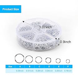 1000Pcs O Ring Connectors Metal Open Jump Rings Set