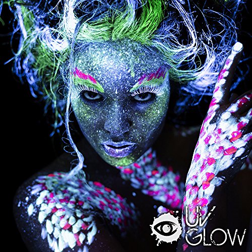 UV Glow Blacklight Face and Body Paint 0.34oz - Set of 6 Tubes - Neon Fluorescent