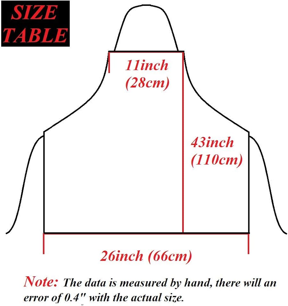 HYCOPROT Waterproof PU Soft Heavy Duty Work Safety Apron, Adjustable(Black): Clothing