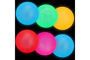 JYUOZI Sticky Ceiling Balls, Glow in The Dark Toys Sticky Balls for Relax, Thickening and Brightening, Stress Relief Sticky Glow Balls Stick to The Ceiling for Children and Adult(6PCS, 2.5inch)