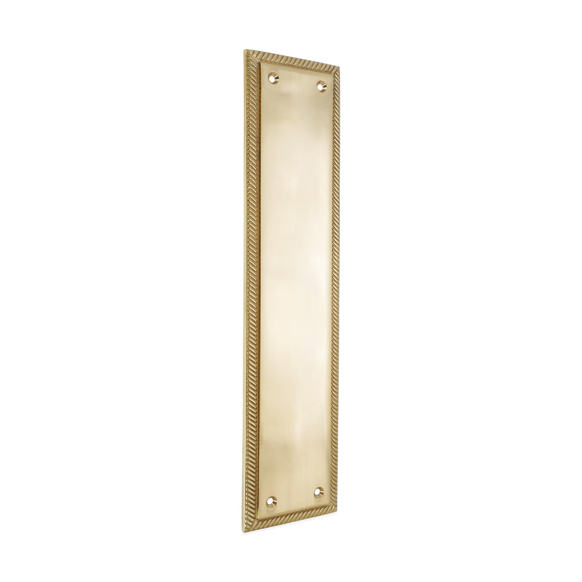5mm Heavy Duty Solid Cast Brass Georgian Finger Plate Door Push Plate 285x 67mm (Polished Brass)