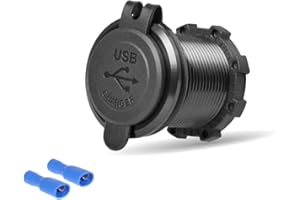 Rydonair Aluminum 4.2A Dual USB Charger Socket Power Outlet 2.1A & 2.1A for 12V/24V Marine, Boat, Car, Golf Cart, RV,UTV, ATV, etc (Non Illuminated)