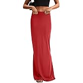 KIFOVEN Women's High Waist Elastic Flare Sexy Bodycon Basic Slim Maxi Skirt