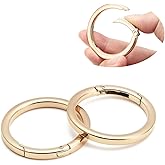 DEVPSISR 4pcs Flat Trigger Spring O Rings,Metal Keychain Ring Round Carabiner Clips for Keyrings Buckle, Bags,Purses,Purses