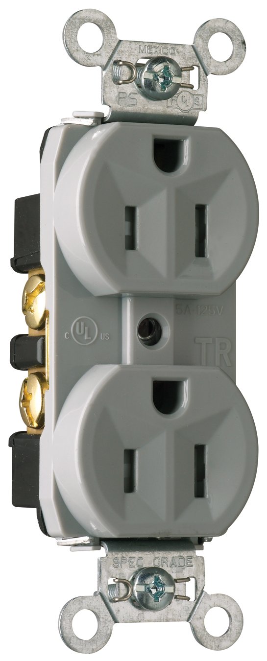 Ivory Legrand Pass & Seymour TR5262ICC12 Receptacle Duplex Tamper Resistant Back and Side Wire