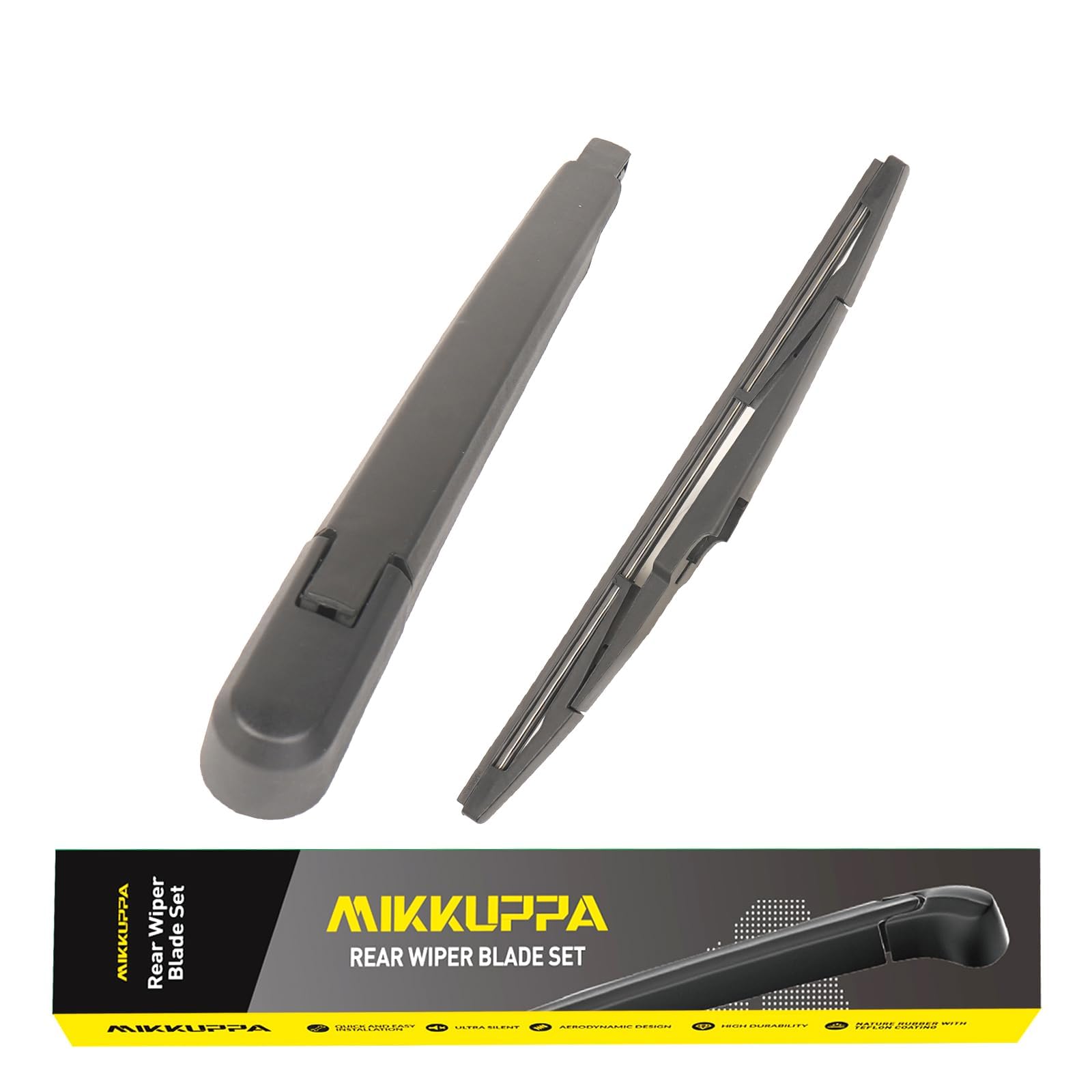 Rear Wiper Arm Blade, Replacement for Astra J 2009-2015 - MIKKUPPA Back Windscreen Wiper Assembly Replacement - All Season Natural Rubber Cleaning Window