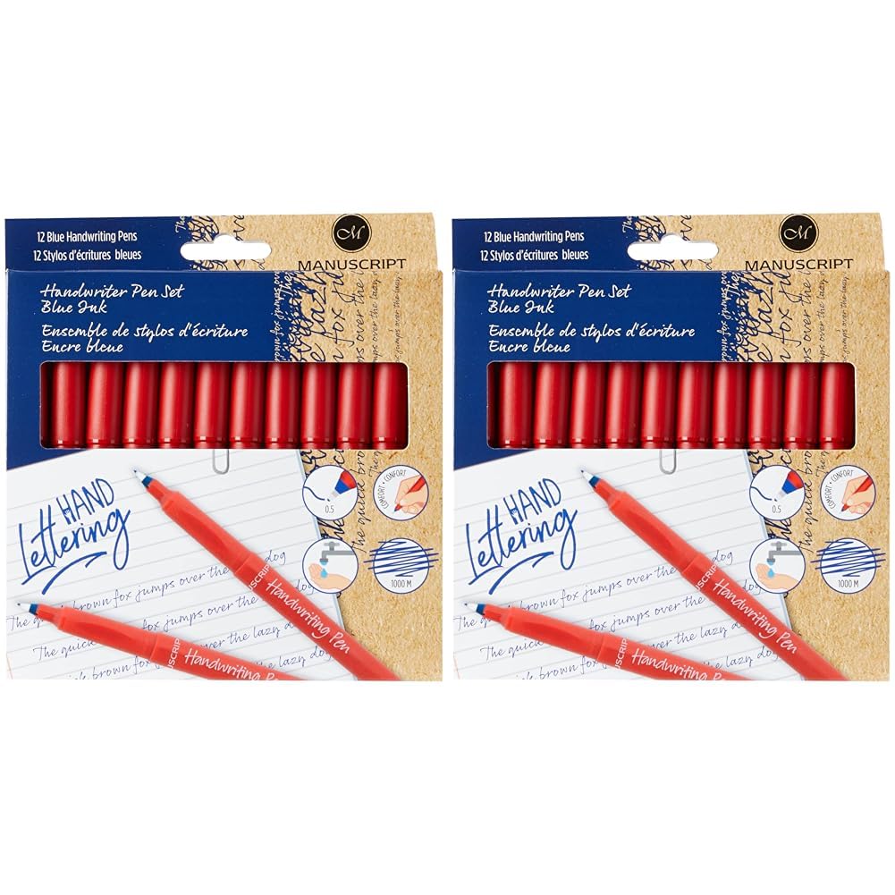 MANUSCRIPT Pen Company Handwriting Pens Blue - pack of 24 handwriting pens with blue ink. Assorted MT010012BE