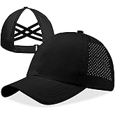 Women Criss Cross Ponytail Hat Mesh Quick Drying Baseball Cap High Messy Bun Ponycap Lightweight Outdoor Sports Hat