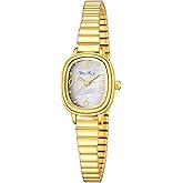 Diaofendi Petite Women's Easy Reader Analog Watch, Rectangular Watch, Stainless Steel Expansion Band, Water-Resistant