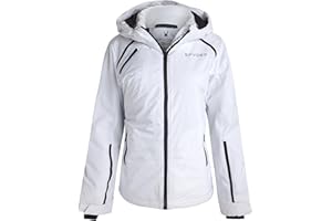 Spyder Womens Quilted Jacket - Wind Water Resistant Insulated Winter Coats Quilted Ski Jacket with Hood and Zippered Pockets