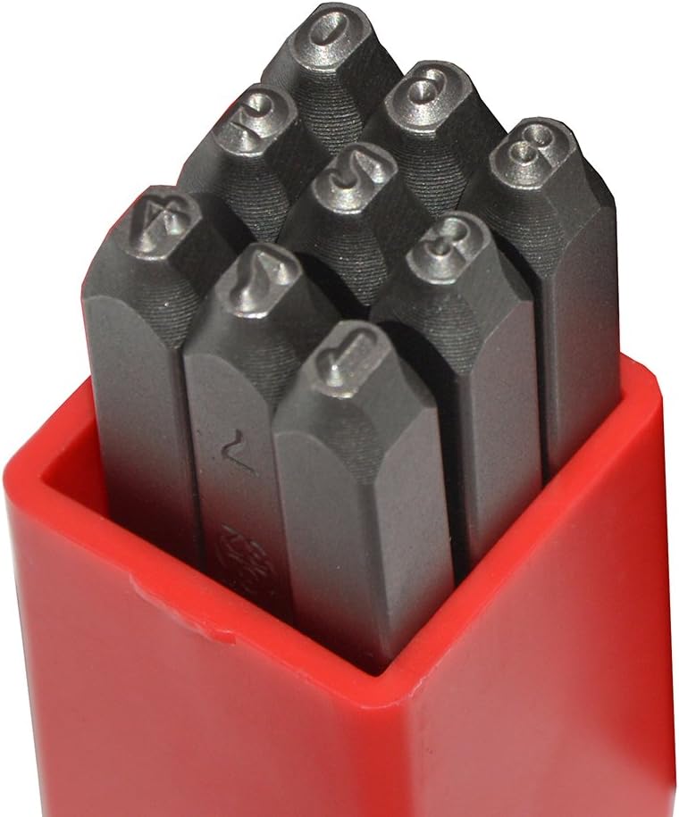 Wokesi 1/8"(3mm) High Hardness Carbon Steel Number Ball Pein Hammer Hand Punch Metal Stamp Set for Mold Jewel Making Die(3mm Number)