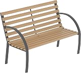Garden Vida Slatted Garden Bench 18mm Hardwood Slats Steel Frame view 5