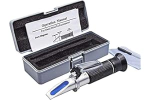 SMARTSMITH Beerbrew Brix Refractometer for Homebrew Beer Wort, SMARTSMITH Dual Scale Automatic Temperature Compensation 0-32% Specific Gravity Hydrometer with ATC