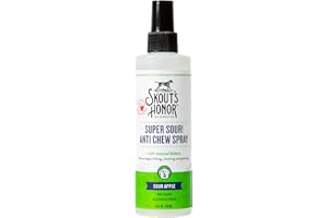 Skout's Honor Super Sour! Anti Chew Spray - Natural Ultra Bitter Formula to Help Deter That unwanted Chewing, Licking, and Biting - Safe for Pets - Safe for Indoor and Outdoor Use, 8 oz
