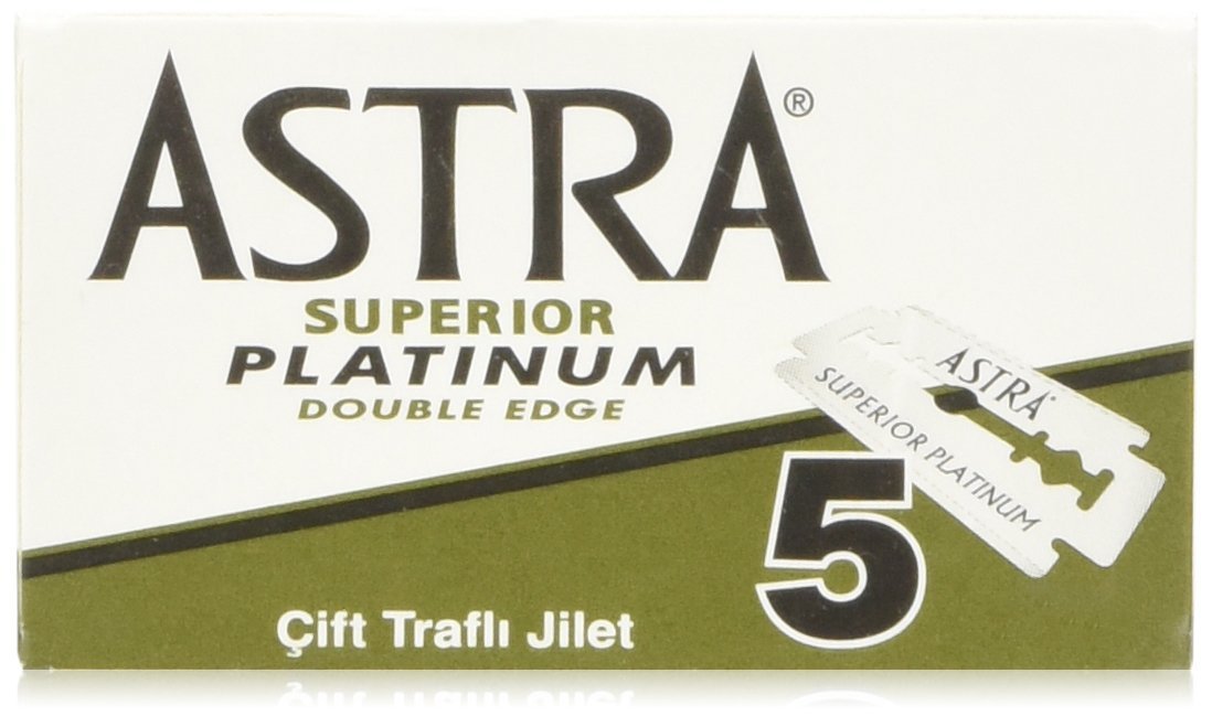 Astra Platinum Double Edge Safety Razor Blades ,100 Blades (20 x 5)