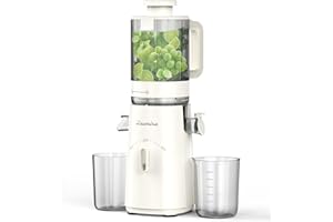 ZASMIRA Cold Press Juicer, Updated Masticating Juicer Machines with 5" Feeding Chute Fit Whole Fruits &Vegetables, 99.6% Juice Purity, Streamlined Parts Easier to Clean/1.5L Capacity/2 Cups Included