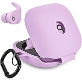 Case for Beats Fit Pro Cover, VISOOM Soft Case for Apple Beats Fit Pro 2021 Silicone Protective Beats Pro Case Shockproof Beat Pro Fit Case Logo Visible Beats Earbud Case Cover with Keychain