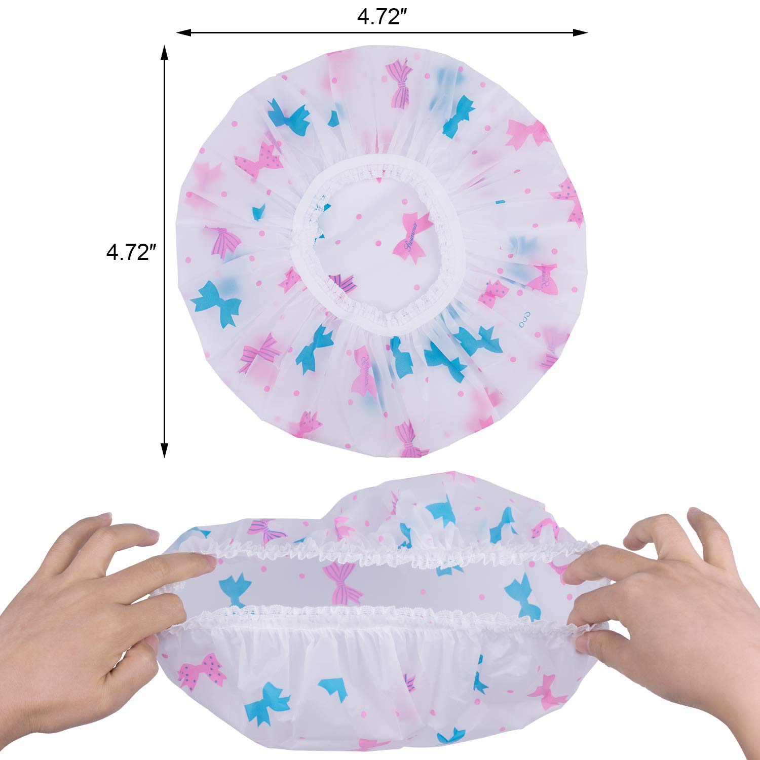 EAONE Reusable Shower Cap for Women 10 Pieces, Plastic Waterproof Bathing Caps Showering Caps for Mother’S Day, Spa, Home Use, Travel, Salon : Beauty