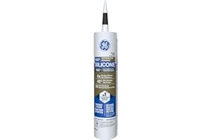 GE Advanced Silicone Window & Door Sealant, Black, 298 ml Cartridge, Pack of 1