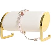 GemeShou Beige velvet bracelet display for selling, bangle organizer and storage for show, watch holder stand gold jewelry holder for woman【Bracelet Stand-Beige 】