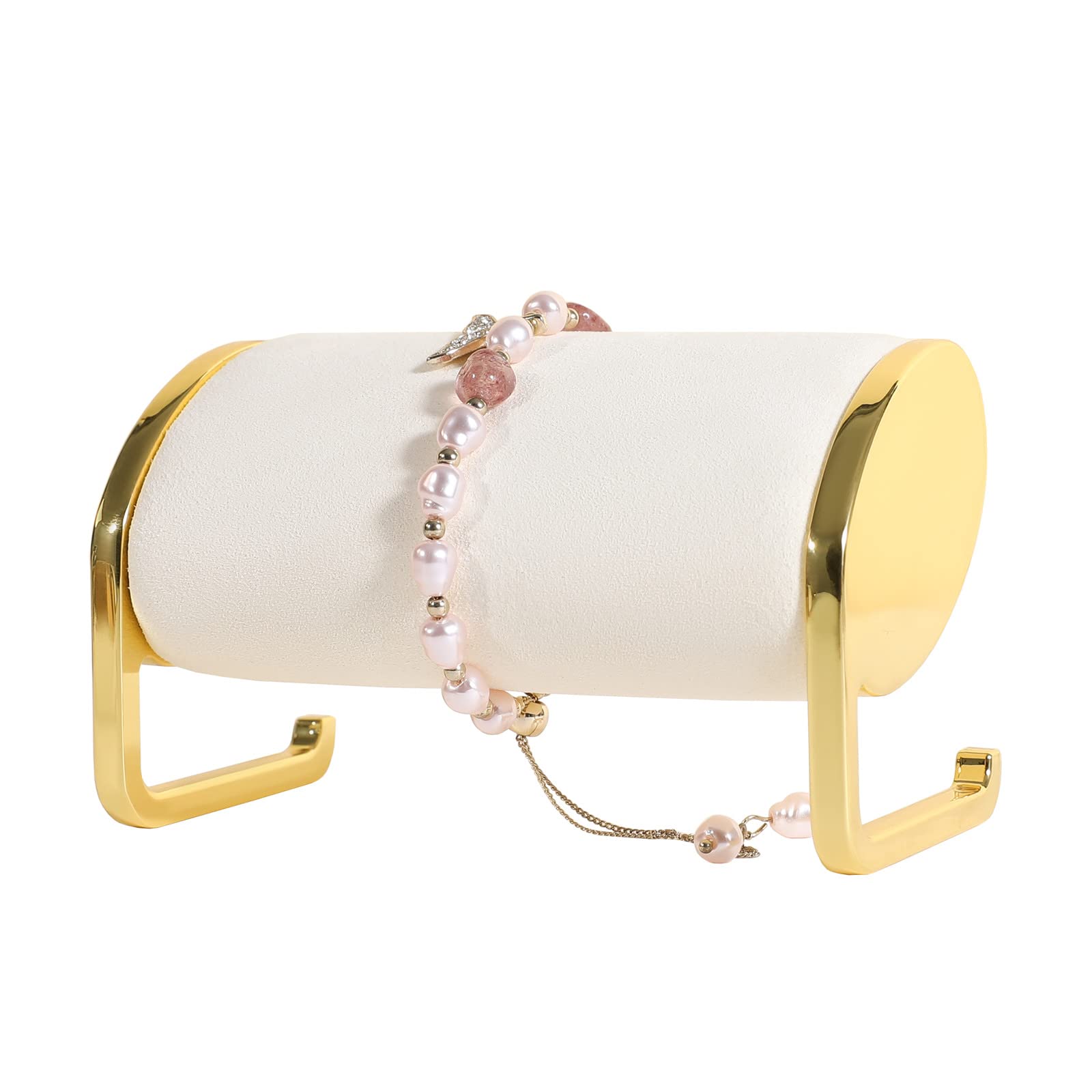 Photo 1 of GemeShou Beige velvet bracelet displays for selling, bangle organizer and storage for show, watch holder stand gold jewelry holder for woman?Beige ?