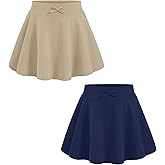 BOOPH 2 Pack Girls Skirts Athletic Uniform Skirts Toddlers Pleated Skorts with Pockets