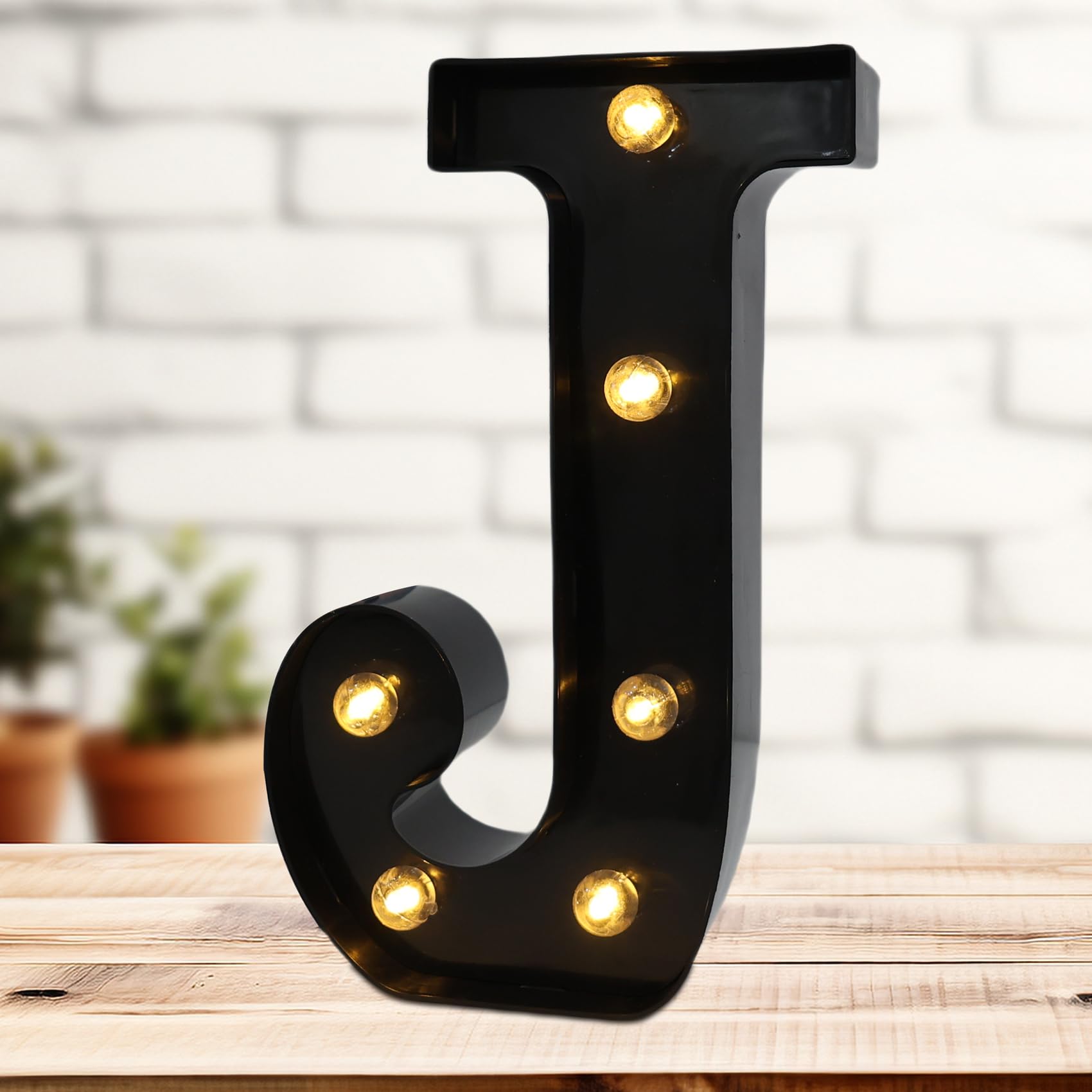 Photo 1 of Led Marquee Letters, 8.58 Inch Black Light Up Letters, Small Led Letter Lights, Battery Powered Lighted Letterfor Table, Party, Birthday, Christmas Decor (Black, Letter J)