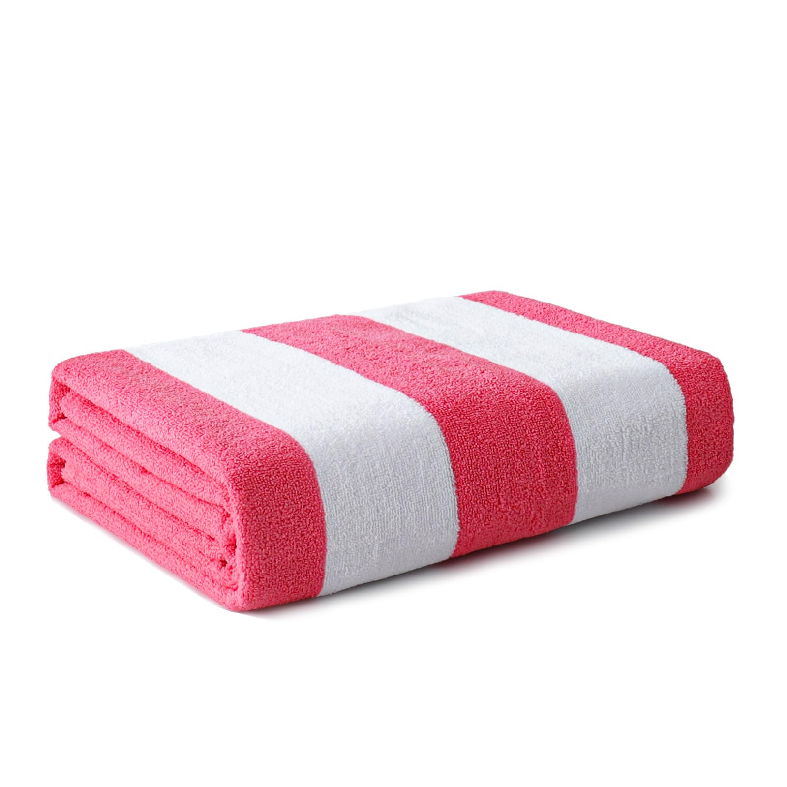 Whale Flotilla Microfibre Large Quick Dry Beach Towel, Sand Free Bath Travel Pool Towel, Lightweight and Absorbent, Striped Red, 76 x 152 cm