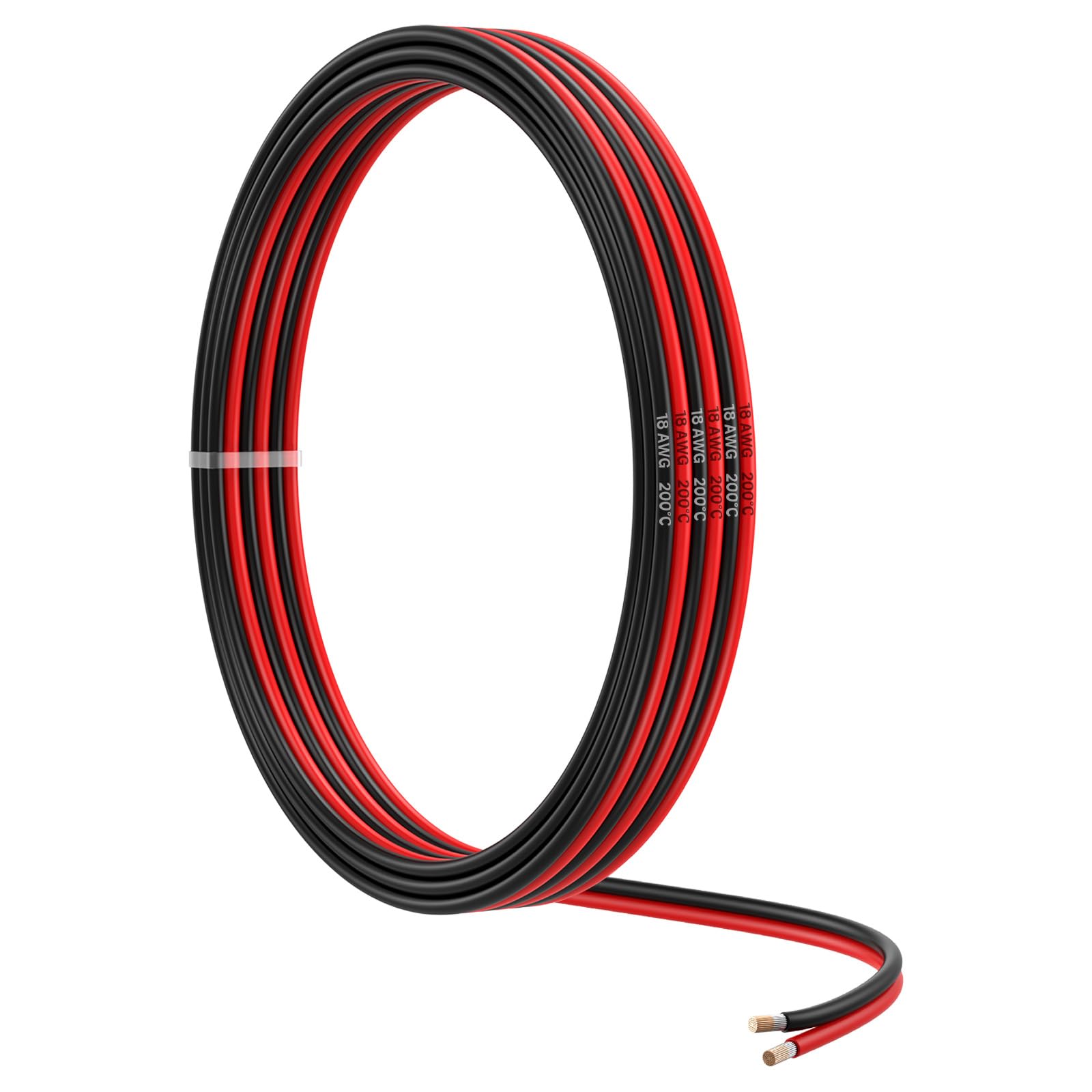 MMOBIEL 18 Gauge Electrical Wire Parallel - 18 AWG 16.4ft / 5m - Tinned Copper Cable - 2 Conductor for Automotive Wire - Led Strips, Audio/Speaker Wire, Low Voltage Landscape Lightning, Lamps