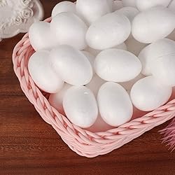 50Pcs Foam Eggs 1.5 Inch Tall White Craft Eggs