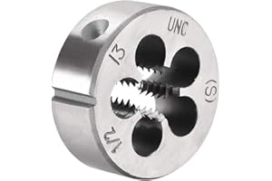 uxcell 1/2-13 UNC Round Die, Machine Thread Right Hand Threading Die, Alloy Tool Steel Screw Thread Cutting Die