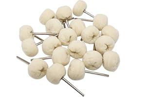 NIUPIKA Cotton Polishing Wheel Buff Buffing Wheels Soft Fine Rotary Tool Accessories 3mm Mandrel 20 Pieces