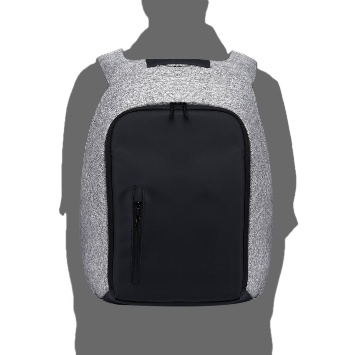 Anti-Theft Laptop Backpack Water Resistant College Backpack School Bag Business Bag with USB Charging Port for 15.6 Inch Laptop Notebook Travel Backpack (Black and Grey)