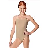 ZILANZI Women and Girls Nude Leotard with Pasties Dance Underwear with Clear Adjustable Straps