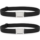 XZQTIVE 2 Pack Kids Adjustable Magnetic Belt Boys Girls Elastic Belt with Easy Magnetic Buckle