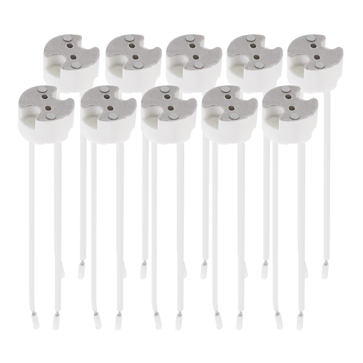 kwmobile GU5.3 Lamp Holder Sockets - Set of 10 MR16 Lamp Holder Socket Connectors - 12V for Halogen and LED Lamps, Lights and Ceiling Lighting