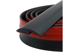 TINTVENT Carpet Floor Transition Strip, Self-Adhesive Carpet to Tile Transition Edging Trim Suitable for Door Threshold/Wood Floor, Cover Height Within 5mm – Black(20Ft)