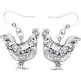 DUOWEI Cute Enamel Chicken Gifts Earrings Dangle Jewelry Accessories for Women Hypoallergenic Charms
